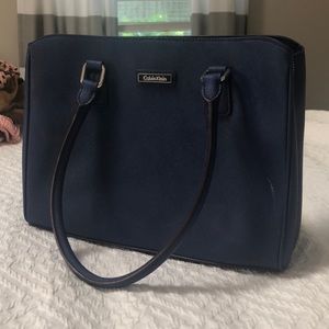 Bright navy structured Calvin Klein purse